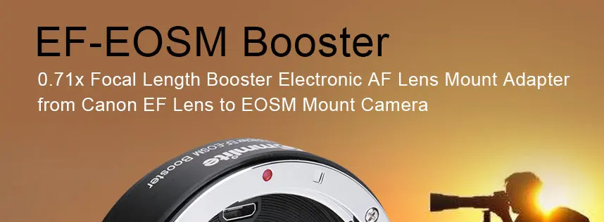 COMMLITE EF-EOSM усилитель объектива адаптер для Canon EF объектив для EOSM Крепление камеры 0.71x фокусное расстояние усилитель электронный, для AF Автофокус