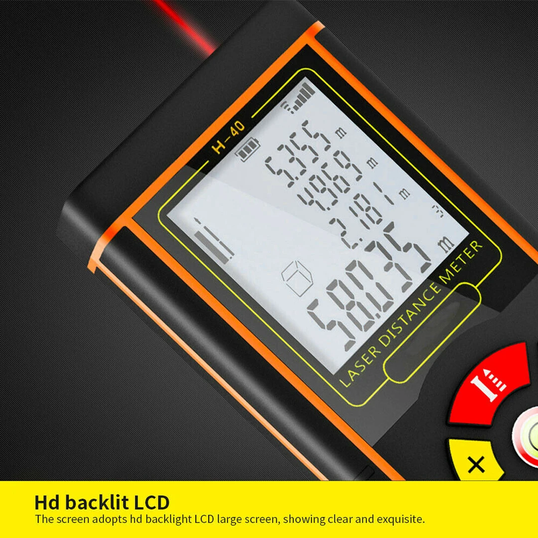 40m/1mm Distance Area Volume Range Finder Battery LCD Digital Laser Rangefinder Construction Decoration Measure Tool