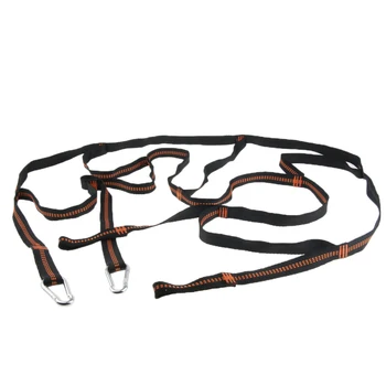 

Portable 5-Step Webbing Rope Ladder Swing with Carabiners for Climbing Tree, Rescue Work, Emergency Fire Escape - 210cm Length