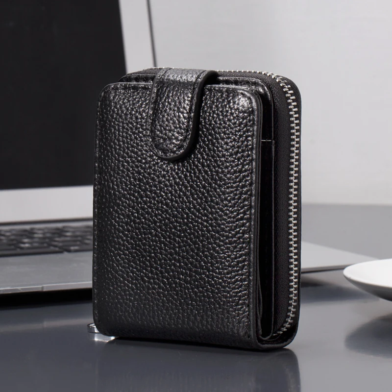 SHUJIN Leather Card Wallet Men Business Bank Card Holder Thin Credit Card Case Convenient Small Cards Pack Cash Pocket NEW