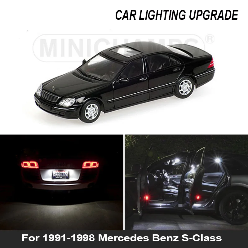 

11x Error Free LED Interior Light Car Accessories Kit Package For 1991-1998 Mercedes Benz S-Class Map Dome Trunk Lights