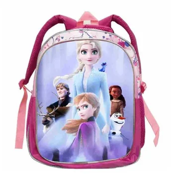 

Disney Hot Cartoon Elsa Princess Backpack For Children Girls Boys Snow Queen Printing School Bag Best Gift 12.5/14/16 inch