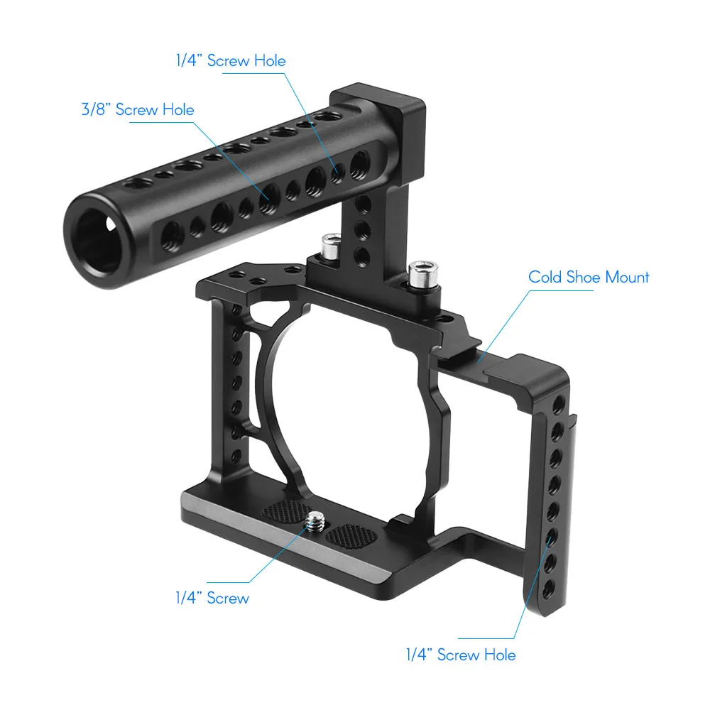 Камера andoer Cage+ Топ Ручка Комплект видео фильм делая стабилизатор 1/4 дюймов винт с холодным башмаком крепление для камеры sony A6500
