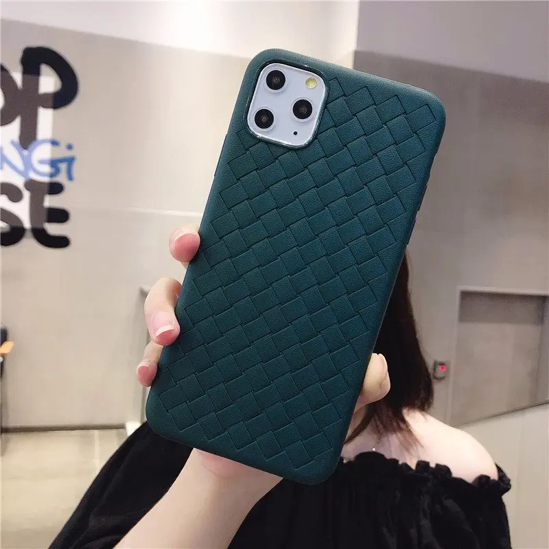 IMIDO креативный ультратонкий тканый узор протектор для iPhone 11 Pro Max x XR XS Max защита от падения мягкий клей для iPhone 7 8plus 6P