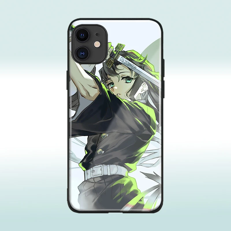 Muichiro Tokito Kimetsu No Yaiba Phone Case Glass Shell For Iphone 6s 7 8 X Xr Xs 11 Pro Max Samsung S Note 8 9 10 Ultra Plus Phone Case Covers Aliexpress