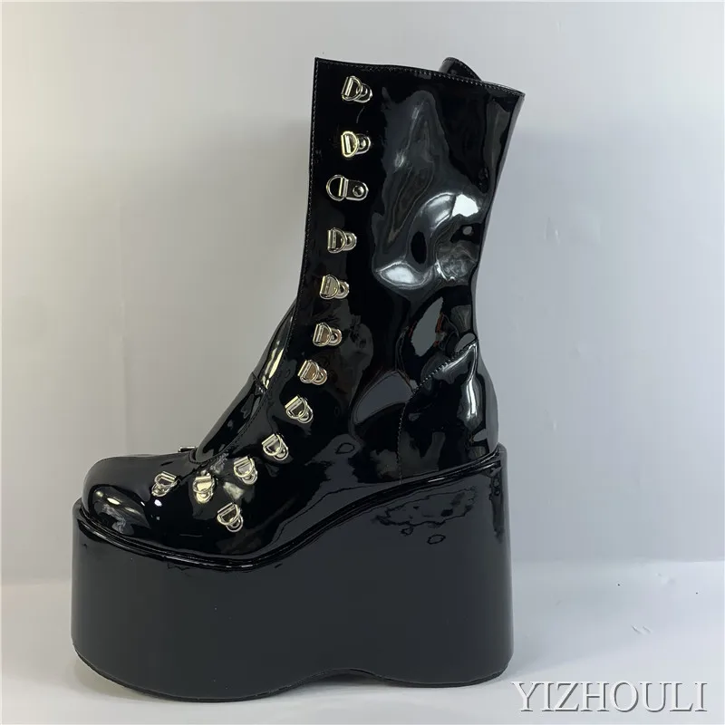 Sexy wedges, 12.5cm stage performance style busker style multi-coloured ankle boots custom, model stage pole dancing shoes Sexy wedges, 12.5cm stage performance style busker style multi-coloured ankle boots custom, model stage pole dancing shoes