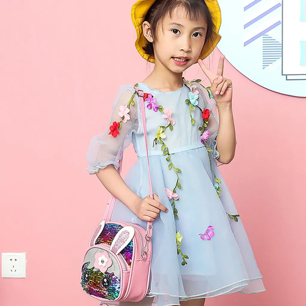 25# блестки мультфильм школьная сумка для девочки детский сад кролик уха школьный милые дети детская