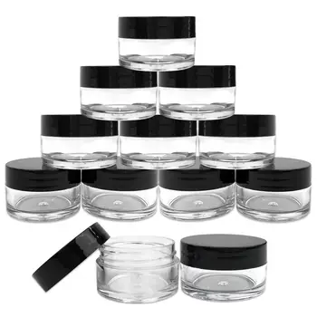 

24pcs Empty 20ml Acrylic Clear Round Jars Containers for Cosmetic Makeup Jars Plastic BPA Free Eye shadow Samples Tool Pot
