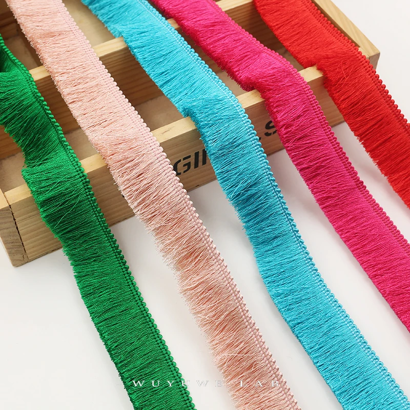 Polyester Lace Fringe Trim Headgear Clothing Pillow Decoration Ribbon Colored Fringe 2.8cm Pink White Black Gray Green 1m