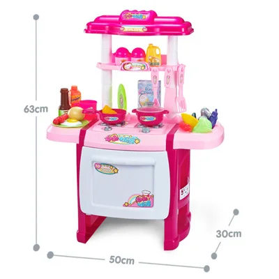 Pink Colour Новинка! 24 шт./компл., детская игрушка, имитация высоты 63 см, кухня, мальчик, девочка, для готовки посуда игрушки в виде кухонных принадлежностей, набор для детей D205 - Цвет: Pink Colour