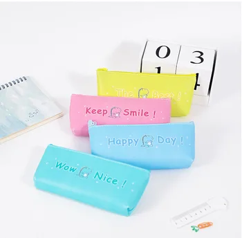

Pencil case Storage bag PU student stationery bag cute cartoon candy color pencil bag large capacity pencil bag school