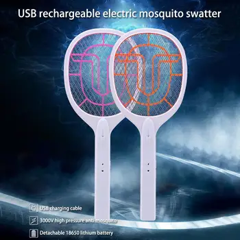 

Electric Mosquito Swatter USB Rechargeable Detachable 18650 Lithium Battery Handheld Fly Swatter Insect Repeller Pest Racket