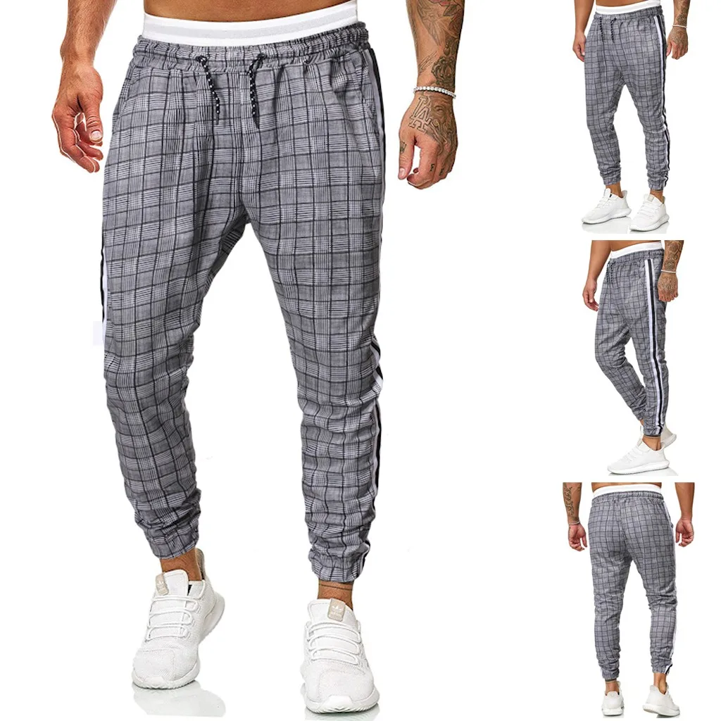 Pantalones hombre, уличная одежда, брюки-карго, мужские Длинные повседневные спортивные штаны, облегающие клетчатые брюки, штаны для бега, джоггеры, спортивные штаны