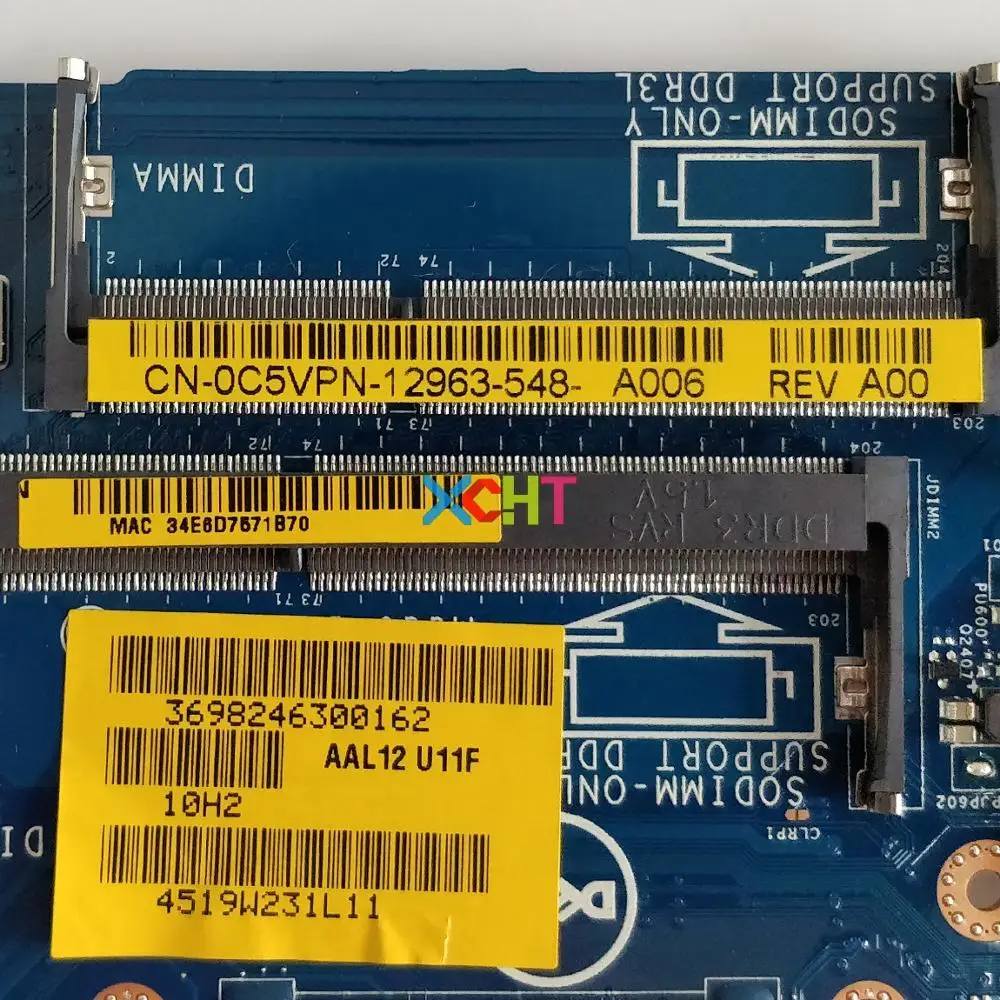 Для Dell Inspiron 15-5000 серии CN-0C5VPN 0C5VPN C5VPN AAL12 LA-C142P E1-7010 Материнская плата ноутбука тестирование