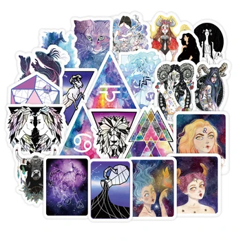 

100PCS Vinyl Galaxy Divination Tarot Myth Magic Stickers Dream Anime Constellation Star Decals for Kids Toy Laptop Phone Luggage