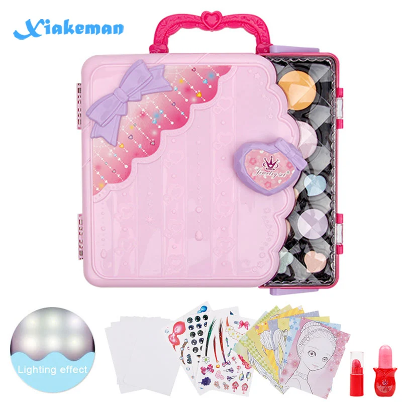 

Cosmetic Toys Children Play House Simulation Girl Painted Makeup Set Rag Doll Multi-kinetic Painting Beauty Makeup Suitcase