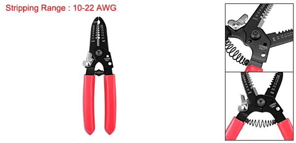 Red 10-22 AWG Uxcell 1 шт. инструмент для зачистки проводов для медных и алюминиевых кабелей от 10-30 AWG высокоуглеродистой стали TPR+ PP 5 размеров - Цвет: Red 10-22 AWG