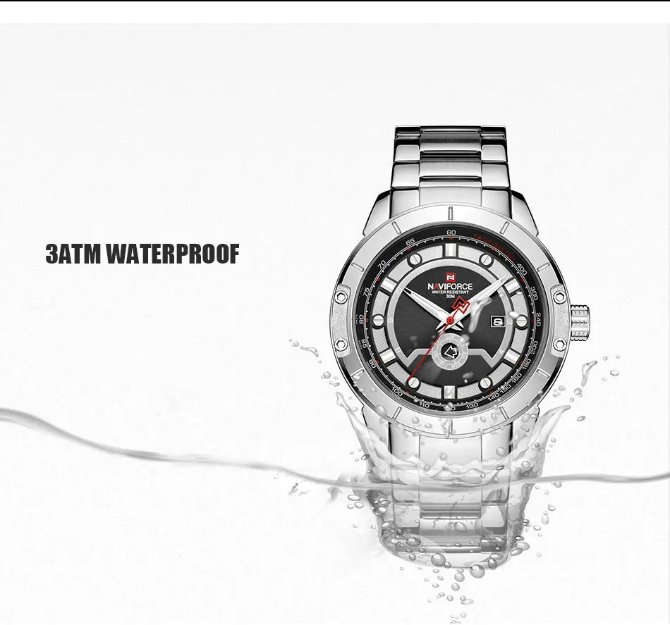 NAVIFORCE Роскошные брендовые наручные часы мужские модные деловые Часы повседневные спортивные водонепроницаемые золотые часы мужские часы Relogio Masculino
