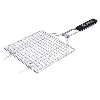 

Big deal Fish Grilling Basket, Folding Portable Stainless Steel BBQ Grill Basket for Fish Vegetables Shrimp with Removable Handl