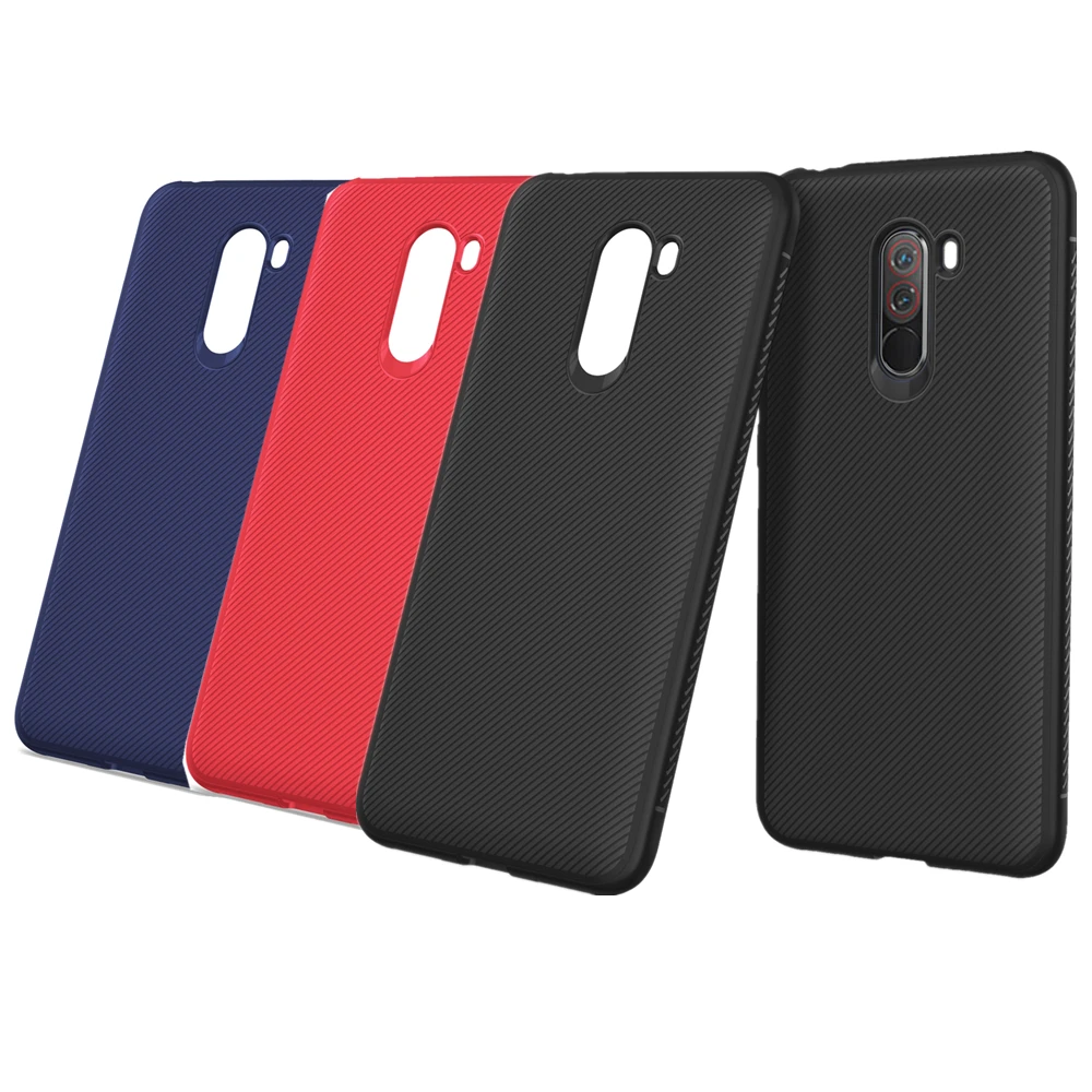 

For Xiaomi Pocophone F1 Phone Case Xiaomi Redmi Note 7 Soft Silicone Matte Textured TPU Shockproof Cover For Redmi 7A/K20 Pro