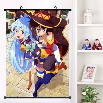 

Anime KonoSuba God's Blessing on This Wonderful World! Megumin Aqua Cosplay Wall Scroll Mural Poster Home Decor Dropshipping