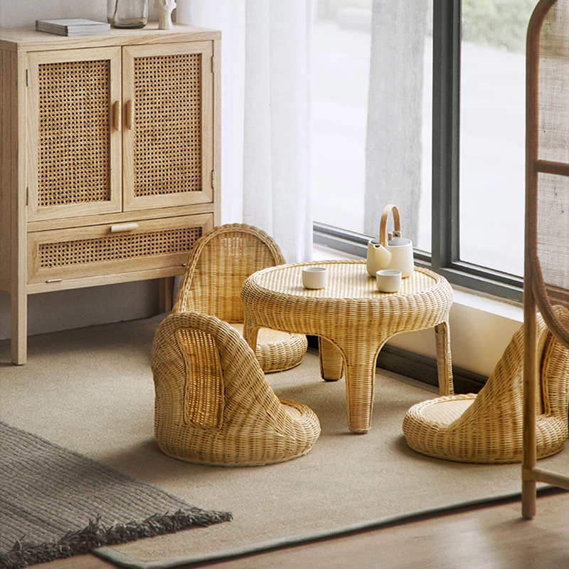 Home Coffee furniture Handmade rattan coffee table and chair set