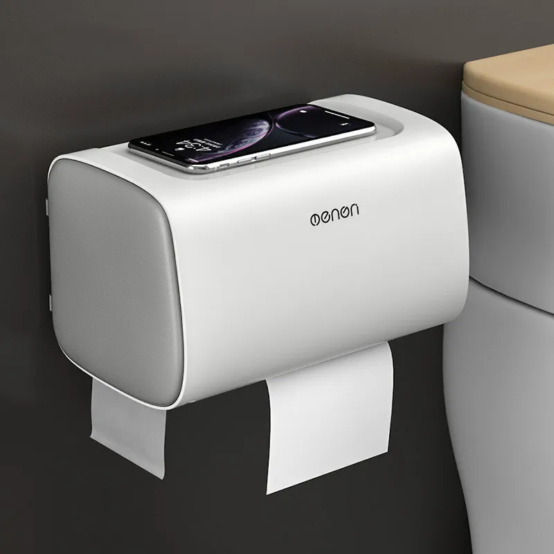 

Multifunctional Bathroom Tray Free Punch Tissue Box Toilet Waterproof Double Roll Paper Holder Waterproof Roll Paper Tube