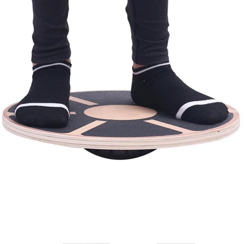 

Yoga Wooden Wobble Balance Board Exercise Balance Stability Trainer Non-Slip Fitness Agility Stability Disc Gym Waist Core 1