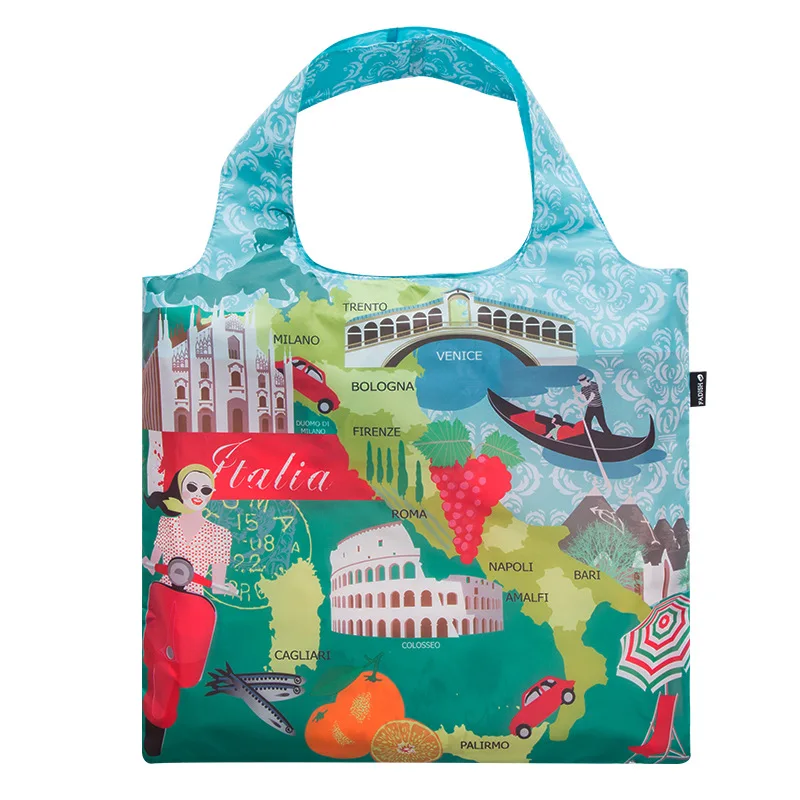 Складная сумка для покупок, водонепроницаемая, тканевая, Bolsos Para Mujer Boodschappentas, сумки-тоут, для женщин, многоразовые, Torby Na Zakupy - Цвет: Зеленый