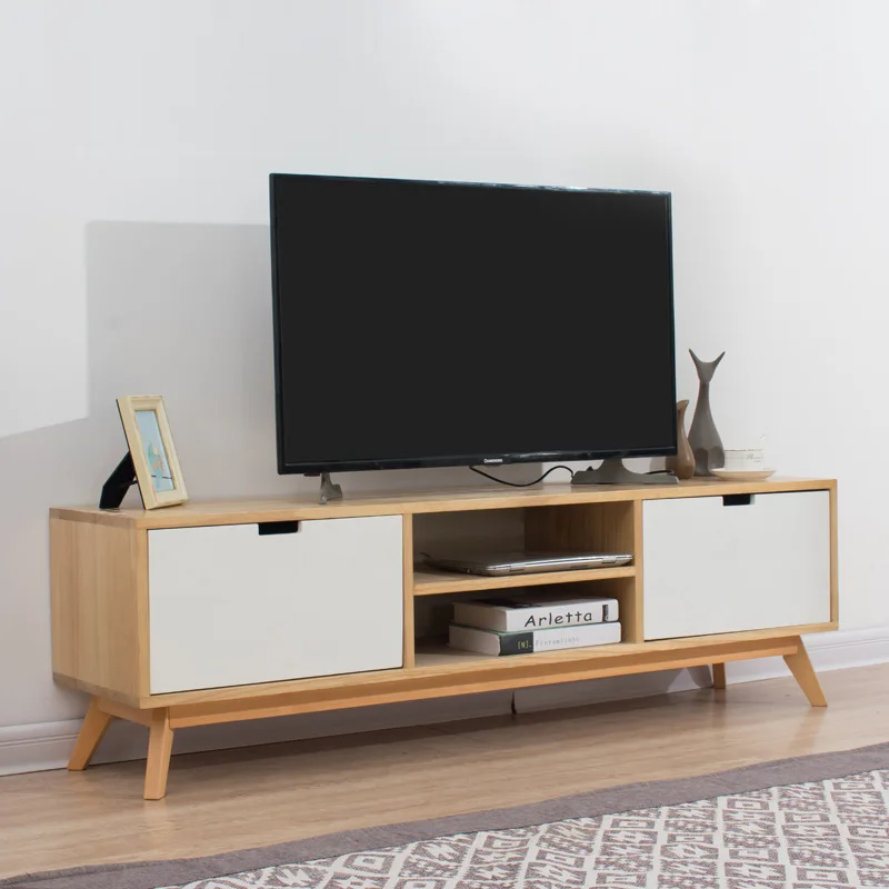 

Solid Wood TV Cabinet Modern Scandinavian Minimalist dian shi gui Combination Hotel Home Living Room Audio Cabinet Small Apartme