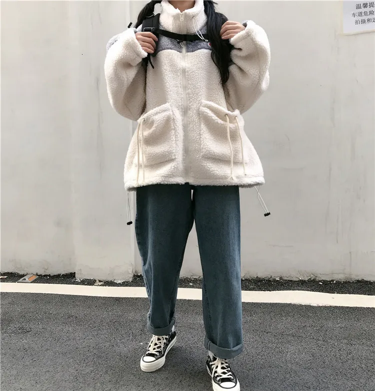 Dames Jassen зимняя куртка женская имитация меха ягненка украинское манто Femme Hiver Harajuku корейское уличное модное длинное пальто