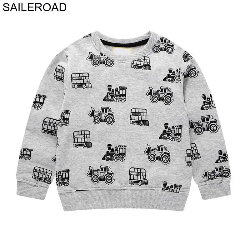9050 same picture SAILEROAD 2-7Years Boys O Шеи Толстовки для Детей Толстовки Одежда Aimal Pattern Дети Топ Рубашки Хлопок Детская Одежда - Цвет: 9050 same picture