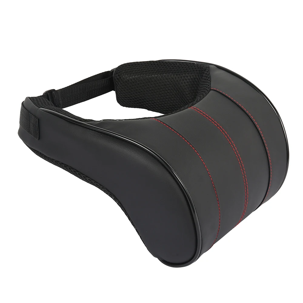 Автомобильная подушка для шеи, 3D подушка для головы из пены с эффектом памяти, регулируемая Автомобильная подушка для подголовника, безопасная подушка для путешествий, подушка для шеи, подушка для сиденья - Цвет: Black with Red