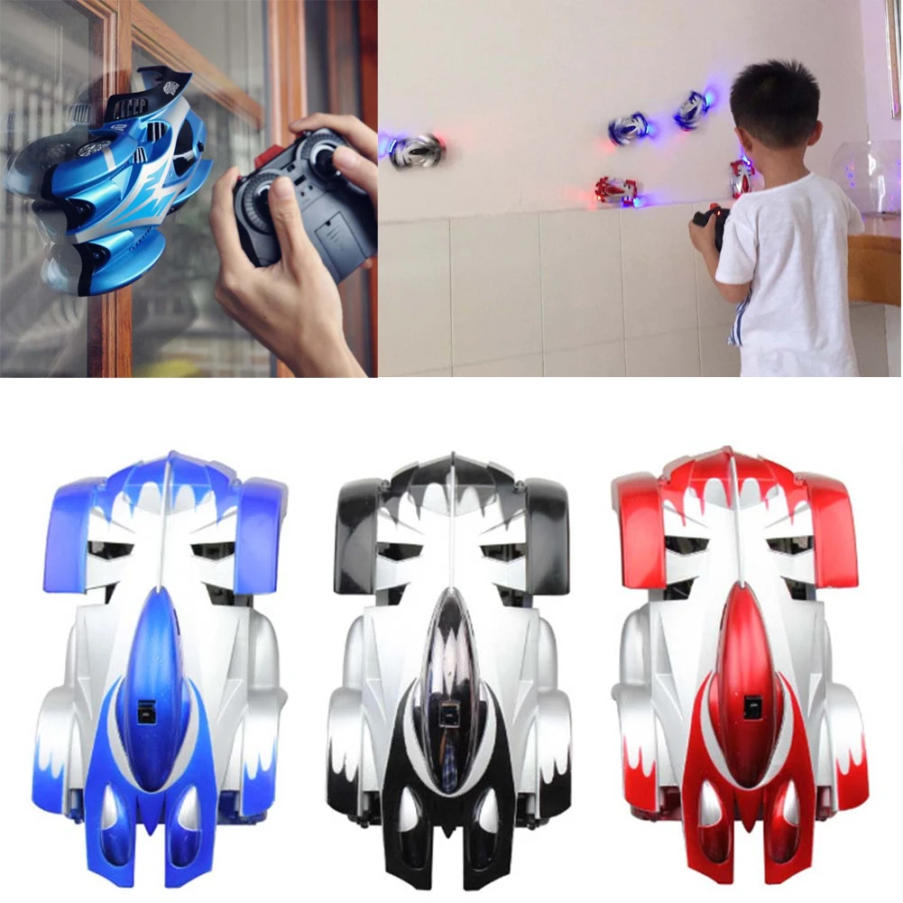 Remote Control Wall Climbing RC Car with LED Lights 360 Degree Rotating Stunt Toys Antigravity Machine