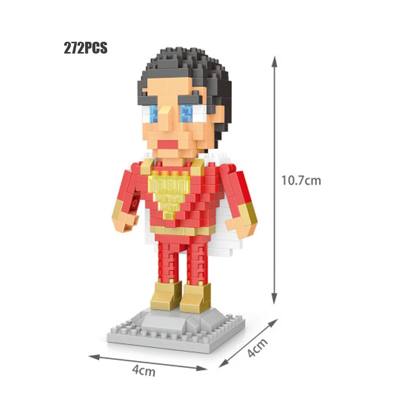 Shazam Супер герои, фигурки Лиги справедливости, микро алмаз, строительный блок dc Shazam, чудо-женщина, Капитан Marvel, собрать нанокубики, игрушки - Цвет: Shazam