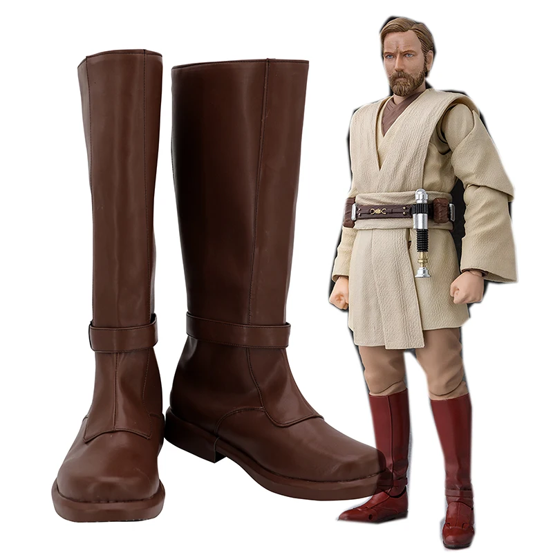 Обувь для костюмированной вечеринки «Звездные войны», «джедай», «Obi-Wan Kenobi», коричневого цвета; черные ботинки Kylo Ren; вечерние ботинки на Хэллоуин для взрослых