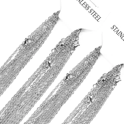 LUXUSTEEL Stainless Steel Rolo Link Cuban Chains - Set of 10 (2mm 45cm 18inch)