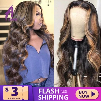 

13x4 Highlight Wig Body Wave Lace Front Human Hair Wigs 150% Brazilian Lace Human Hair Wigs Long Honey Blonde Frontal Wigs 8-26