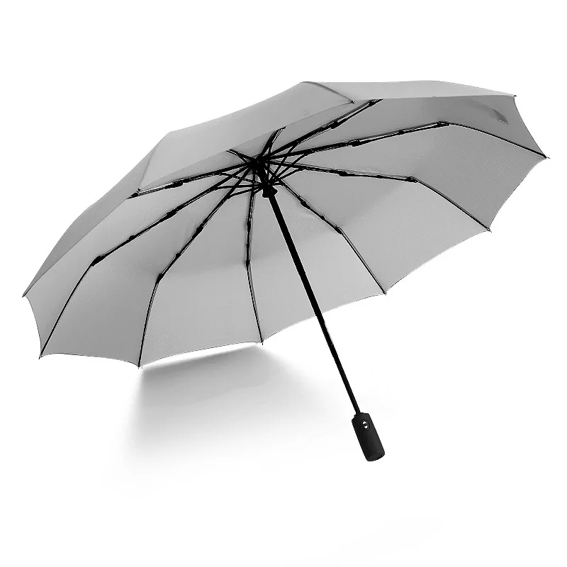 Десять костей полностью автоматический виниловый зонт для дождя или блеска складной для мужчин и женщин shang wu san Rain или Shine двойного назначения Tri-fold Umb