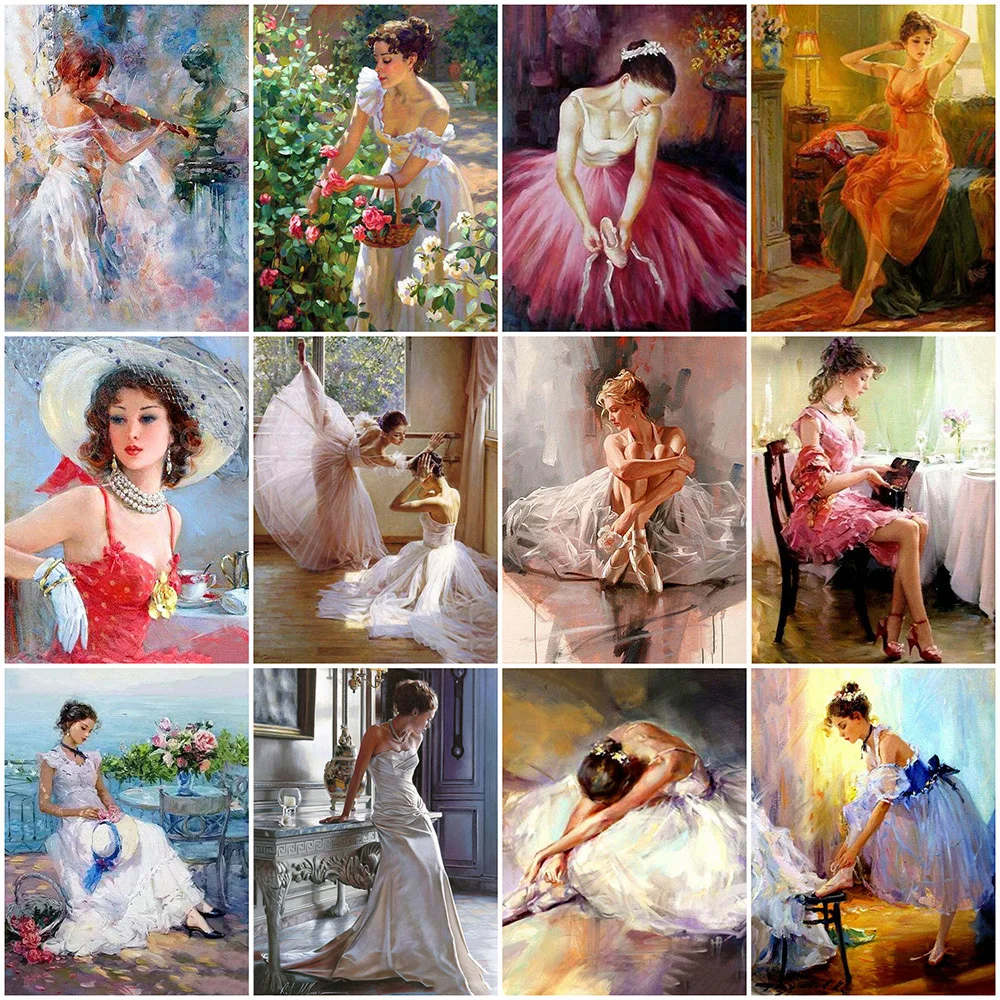 HUACAN 5D DIY Diamond Embroidery Ballet Girl Full Square Painting Dancer Picture Handcraft Mosaic Home Decoration | Дом и сад