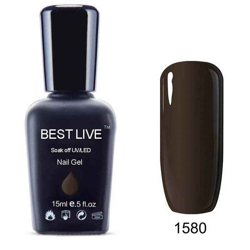 1580 BEST LIVE 15 мл УФ-гель для ногтей замачиваемый Светодиодный УФ-лак для ногтей УФ-гель для ногтей чистый цвет покрытие УФ-гель для ногтей Телесный и розовый#1546-40506 - Цвет: 1580