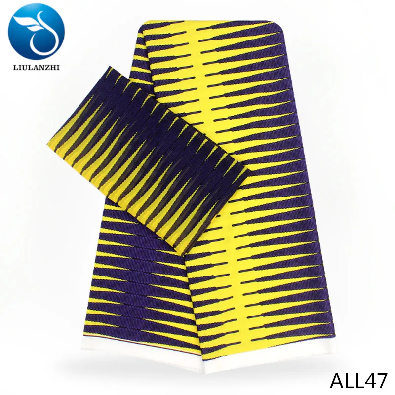 LIULANZHI синяя африканская ткань новейший дизайн Audel ткань с мягкой тканью шифоновая кружевная ткань для платья 6 ярдов ALL37-ALL47 - Цвет: ALL47