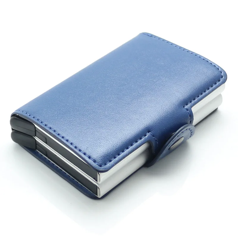 Blue Микрофибра кошелек/ID автоматический держатель карты RFID унисекс безопасности кредитные пропуска путешествия Air билетов многофункциональный мужской пакет - Цвет: Blue