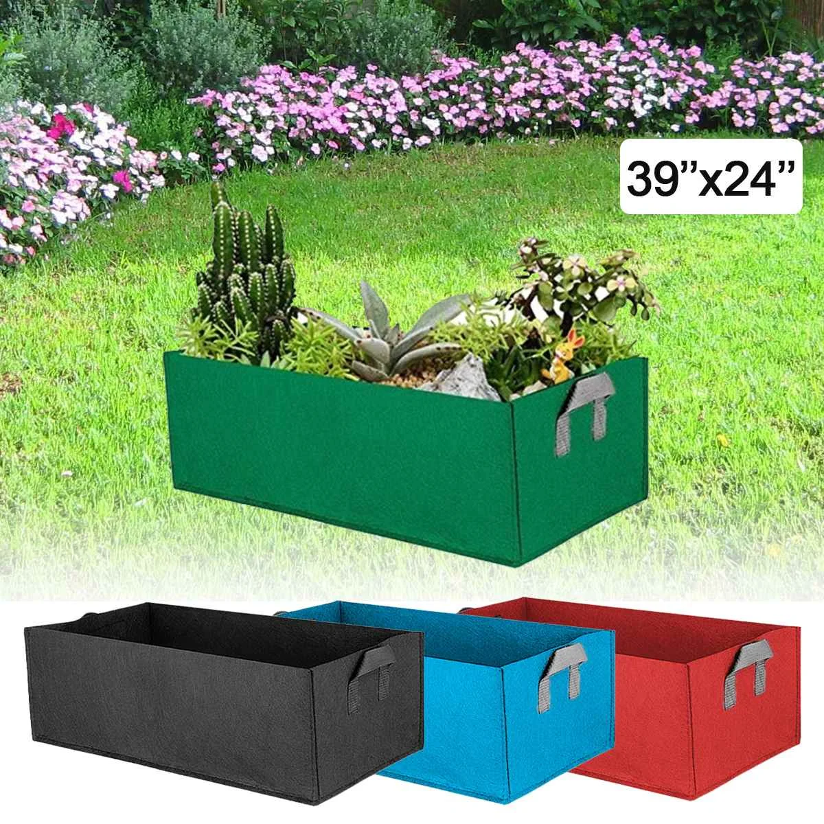 

Large Plant Grow Bag Anti-Corrosion Vegetable Root Control Garden Bed Handle Rectangle Non-woven Fabric Accessory Eco-friendly
