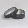200pcs 60Ml/2oz Matt Black Round Aluminum Tins Cans Screw Clear Window Cover Cosmetic Sample Storage Case Containers Jar 3