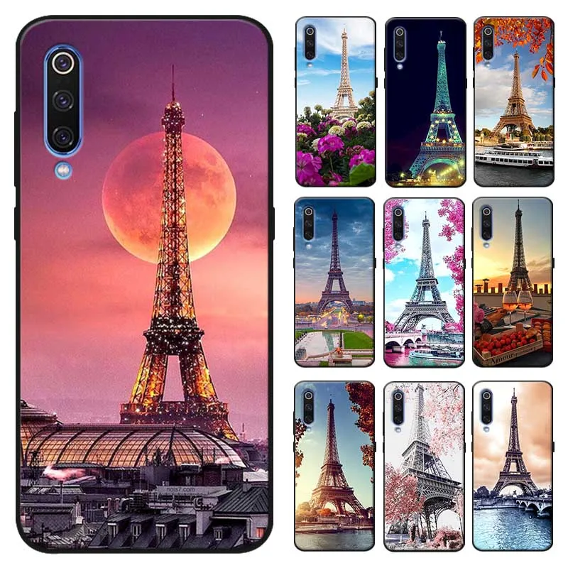 Мягкий силиконовый чехол для телефона xiaomi mi 10 pro 9 9t se 8 pocophone f1 a3 mix 3 с Эйфелевой