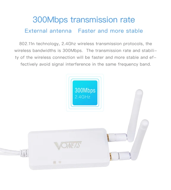 VONETS PoE Gigabit Ripetitore WiFi Bridge Router Wireless/Doppia banda  2.4GHz/5GHz Estensore di portata del segnale WiFi Ethernet, PoE/DC per