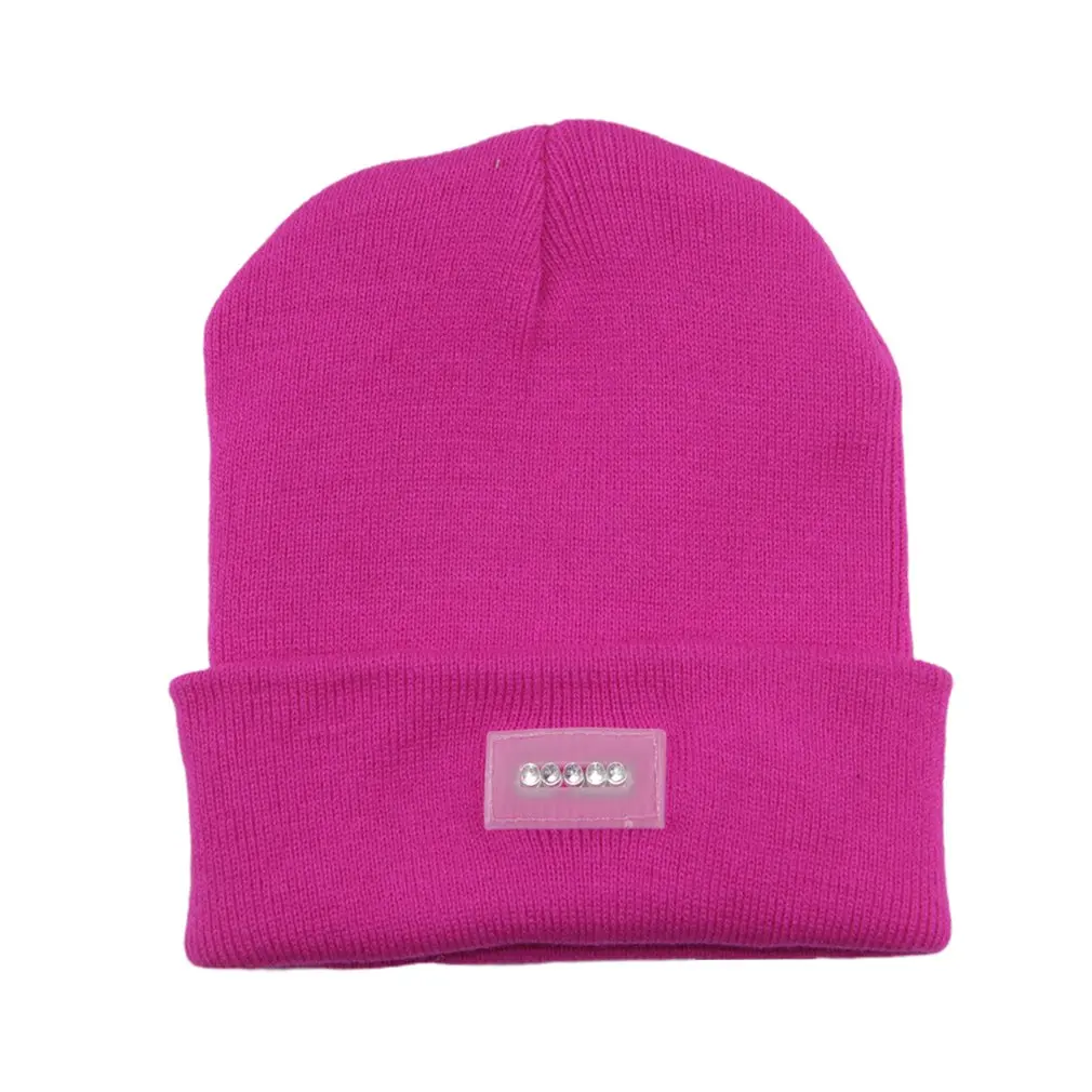 Светодиодный светильник, светящаяся вязаная акриловая шляпа Beanie, теплая зимняя пряжа, шапка для кемпинга, ночной крючок, шляпа в стиле хип-хоп, повседневные разноцветные шапки
