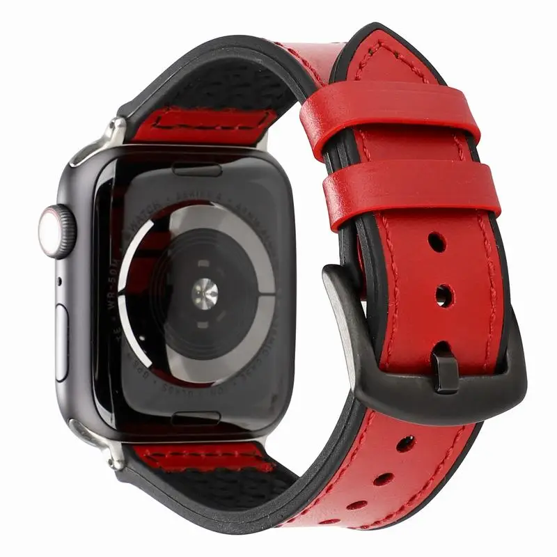 Из натуральной кожи петлевой ремешок для наручных часов Apple Watch, ремешок 42 мм 44 мм Apple Watch 4 5 38 мм 40 мм, для iwatch, версия 3, 2, 1, Correa, сменный Браслет