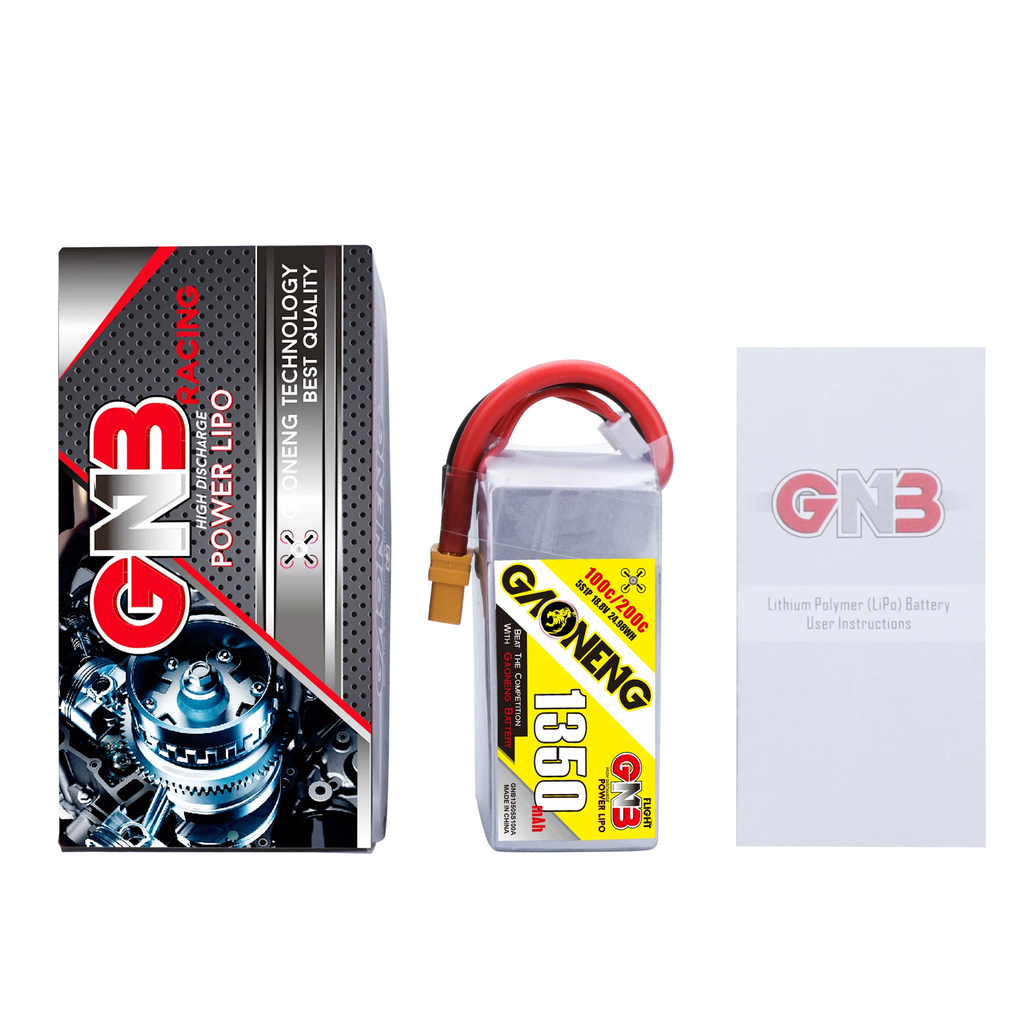Новейший GNB GaoNeng 1350mAh 18,5 V 100C 5S Lipo аккумулятор с разъемом XT60 для гоночного дрона FPV квадрокоптера вертолета части самолета